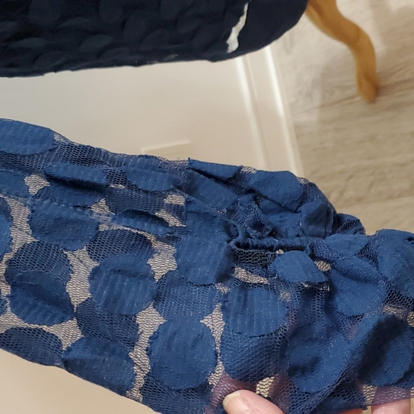 Laundry by Shelli Segal Blue Polka Dot Sheer Slip Dress - Picture 5 of 9